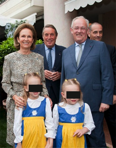 6th June 2012, Swedish national day: Patricia HUSSON under pressure, again with Michel ROGER, using young children wearing the Swedish national dress in yet another despicable, failed PR coup, as if they hadn’t learned from world's history. The official picture was posted on the usual “Lebanese” site (Cf. supra), to one BIMCAM shall not link, pending DRENO’s official suggestion of removal of the picture. The man in the middle is a certain Michel BOERI, president of the Automobile Club de Monaco. He is since ages also the consul to the Kingdom of Spain. But above all – and this would among other reasons explain why he remains so attached to HUSSON -, he is like her also Councillor to the Monegasque Crown, something incompatible due to double loyalties. As Councillor, he should instead be concerned about the reason for the Prince’s Palace to send back unopened a letter from a Spanish lawyer representing the many victims of what is known as the Dominican scam (Google: Punta Perla Prince Albert). For the attention of BIMCAM’s Spanish speaking readers, its editor and publisher speaks and writes Spanish fluently. Masked faces by BIMCAM.